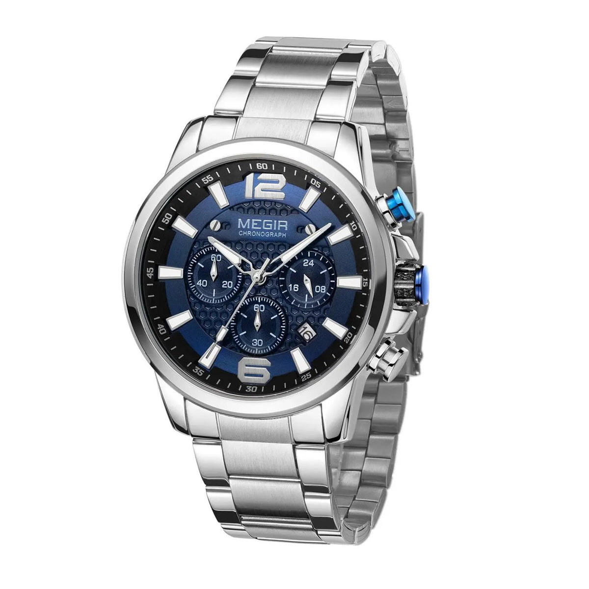 MEGIR Luxury Business Men Watch Fashion Quartz Sport Chronograph Luminous Waterproof Calendar Stainless Steel Male Wristwatch 2156 by MEGIR WATCH GROUP