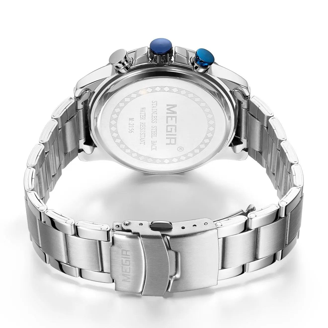 MEGIR Luxury Business Men Watch Fashion Quartz Sport Chronograph Luminous Waterproof Calendar Stainless Steel Male Wristwatch 2156 by MEGIR WATCH GROUP