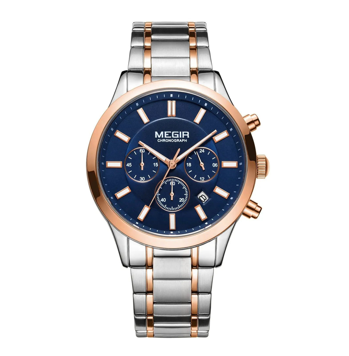 MEGIR Stainless Steel Waterproof Wrist Watches for Men Luminous Chronograph Business Quartz Men's Casual Clock Reloj Hombre 2150 by MEGIR WATCH GROUP