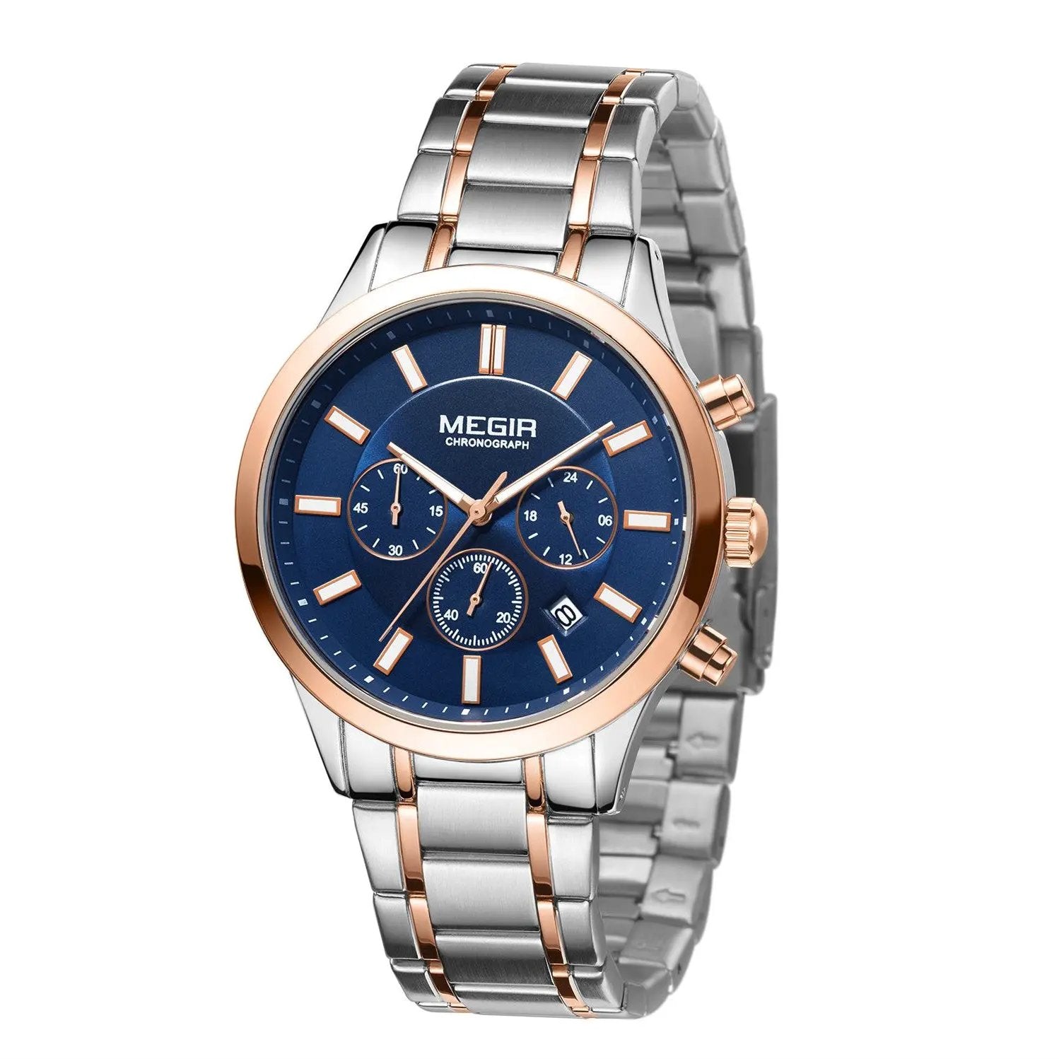 MEGIR Stainless Steel Waterproof Wrist Watches for Men Luminous Chronograph Business Quartz Men's Casual Clock Reloj Hombre 2150 by MEGIR WATCH GROUP