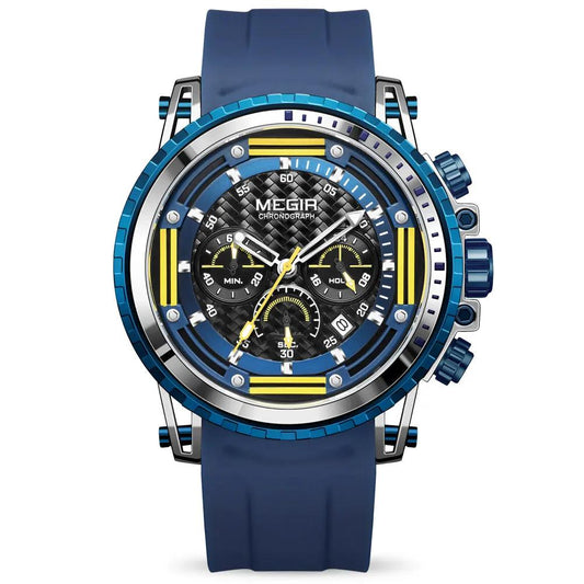 MEGIR Men's Sports Military Watches Fashion Luxury Quartz Wristwatch Silicone Strap Waterproof Chronograph Luminous Male Clock 2143 by MEGIR WATCH GROUP