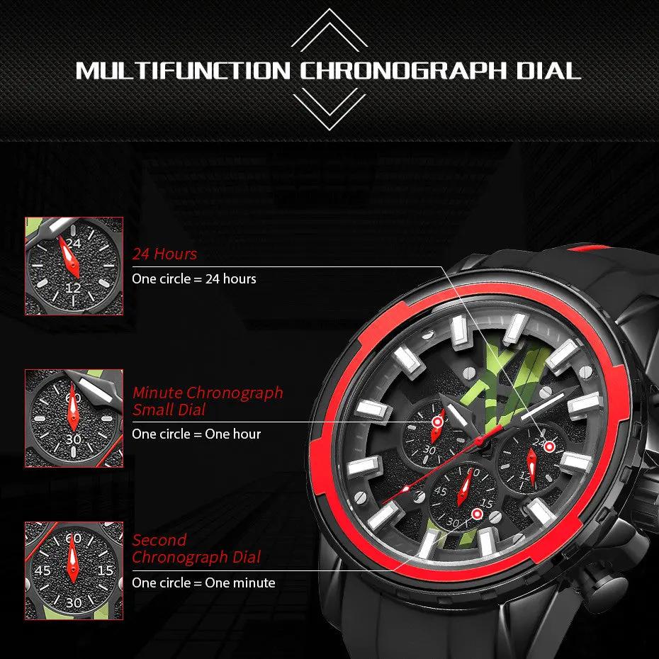 MEGIR New Sport Watch for Luxury Silicone Quartz Casual Wristwatch Waterproof Military Wrist Watch Man Clock Reloj Hombre 2133 by MEGIR WATCH GROUP
