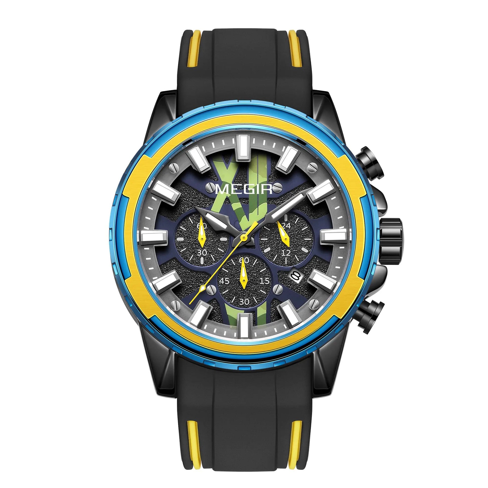 MEGIR New Sport Watch for Luxury Silicone Quartz Casual Wristwatch Waterproof Military Wrist Watch Man Clock Reloj Hombre 2133 by MEGIR WATCH GROUP