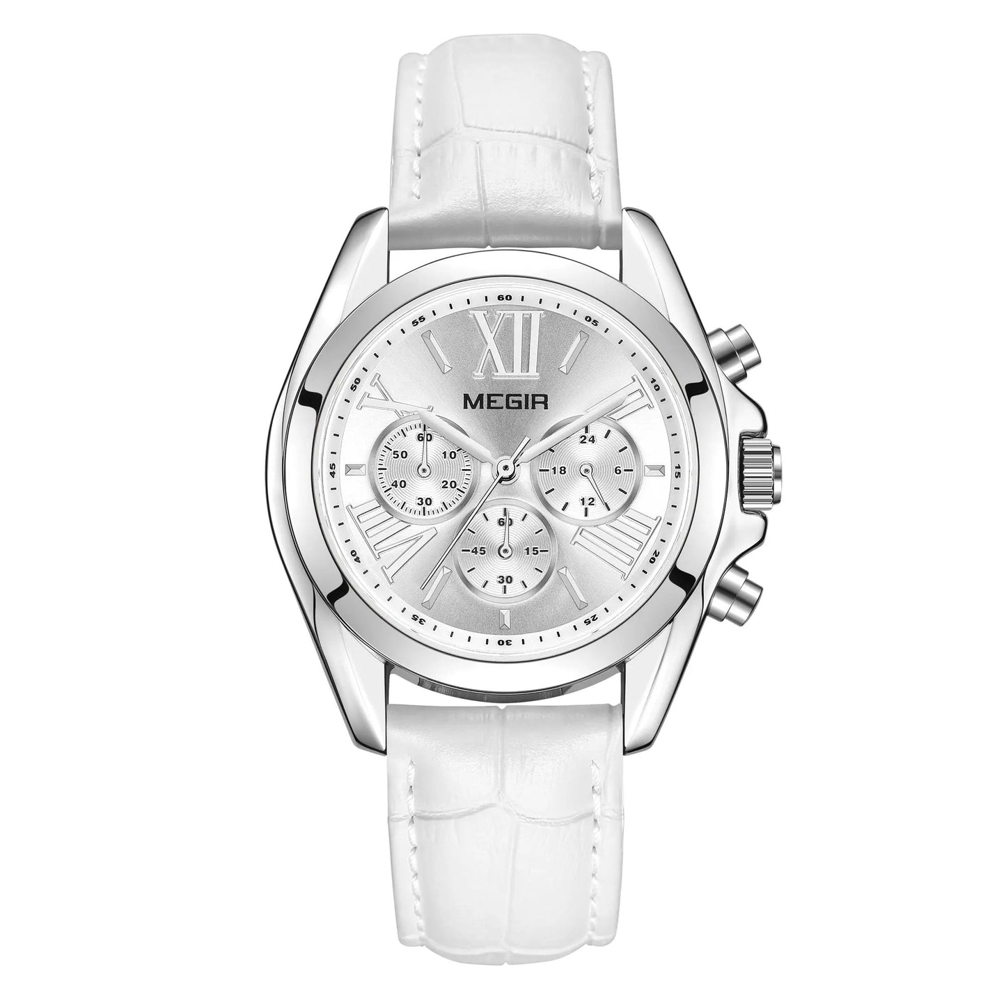 MEGIR Watches for Women Luxury Ladies Wristwatch Leather Waterproof Elegant Dress Quartz Chronograph Female Clock 24-hour 2114 by MEGIR WATCH GROUP