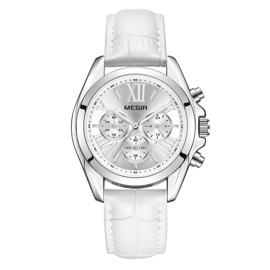 MEGIR Watches for Women Luxury Ladies Wristwatch Leather Waterproof Elegant Dress Quartz Chronograph Female Clock 24-hour 2114 by MEGIR WATCH GROUP