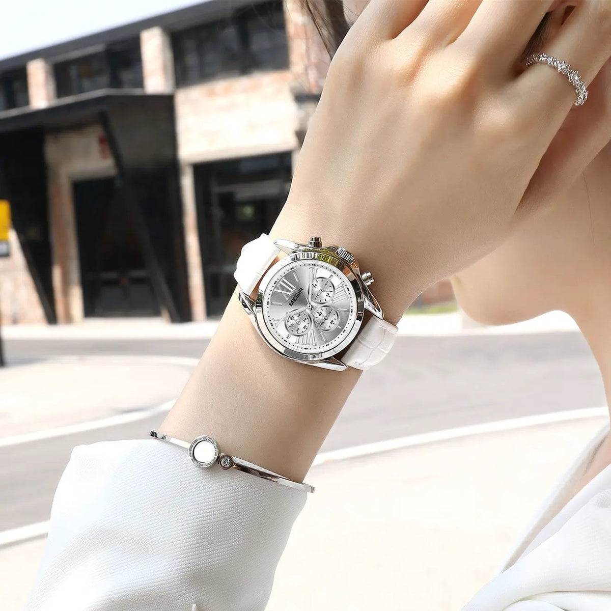 MEGIR Watches for Women Luxury Ladies Wristwatch Leather Waterproof Elegant Dress Quartz Chronograph Female Clock 24-hour 2114 by MEGIR WATCH GROUP