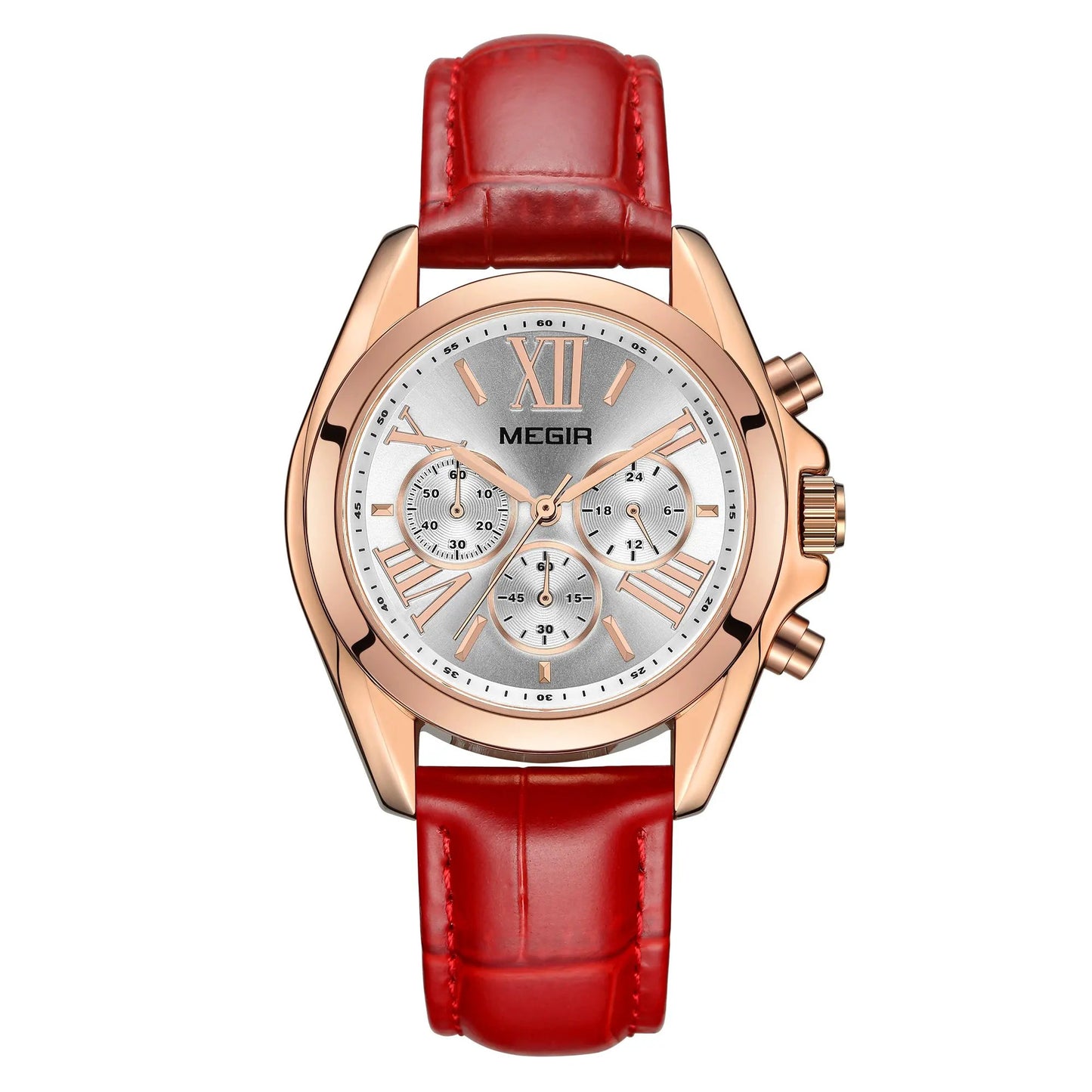 MEGIR Watches for Women Luxury Ladies Wristwatch Leather Waterproof Elegant Dress Quartz Chronograph Female Clock 24-hour 2114 by MEGIR WATCH GROUP
