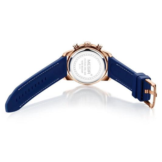 MEGIR Men Watch Silicone Strap Quartz Chronograph Wristwatch Fashion Men's Sport Watches Waterproof Calendar Reloj Hombre 2101 by MEGIR WATCH GROUP