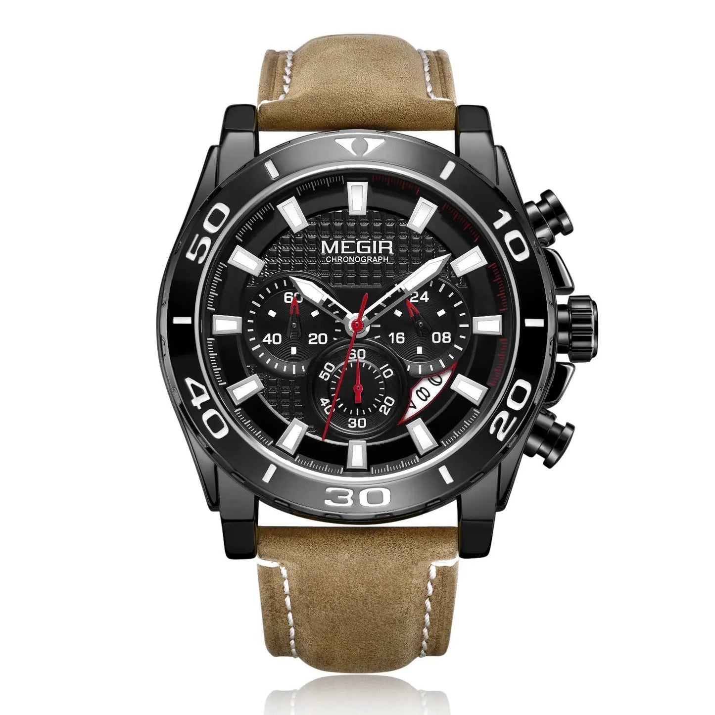 MEGIR Men Watches Brand Luxury Sports Quartz Chronograph Men's Army Military Wristwatch Leather Strap Male Clock Reloj Hombre 2094 by MEGIR WATCH GROUP