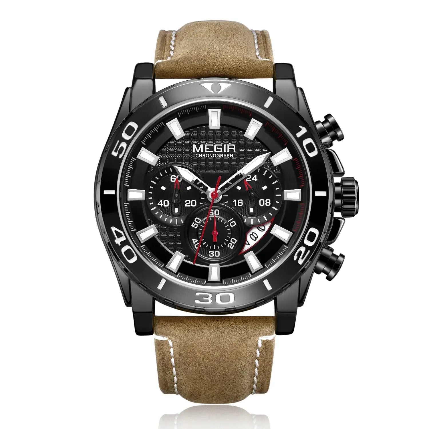 MEGIR Men Watches Brand Luxury Sports Quartz Chronograph Men's Army Military Wristwatch Leather Strap Male Clock Reloj Hombre 2094 by MEGIR WATCH GROUP