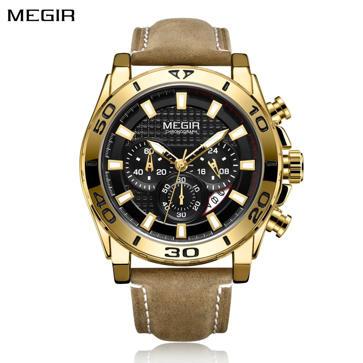 MEGIR Men Watches Brand Luxury Sports Quartz Chronograph Men's Army Military Wristwatch Leather Strap Male Clock Reloj Hombre 2094 by MEGIR WATCH GROUP