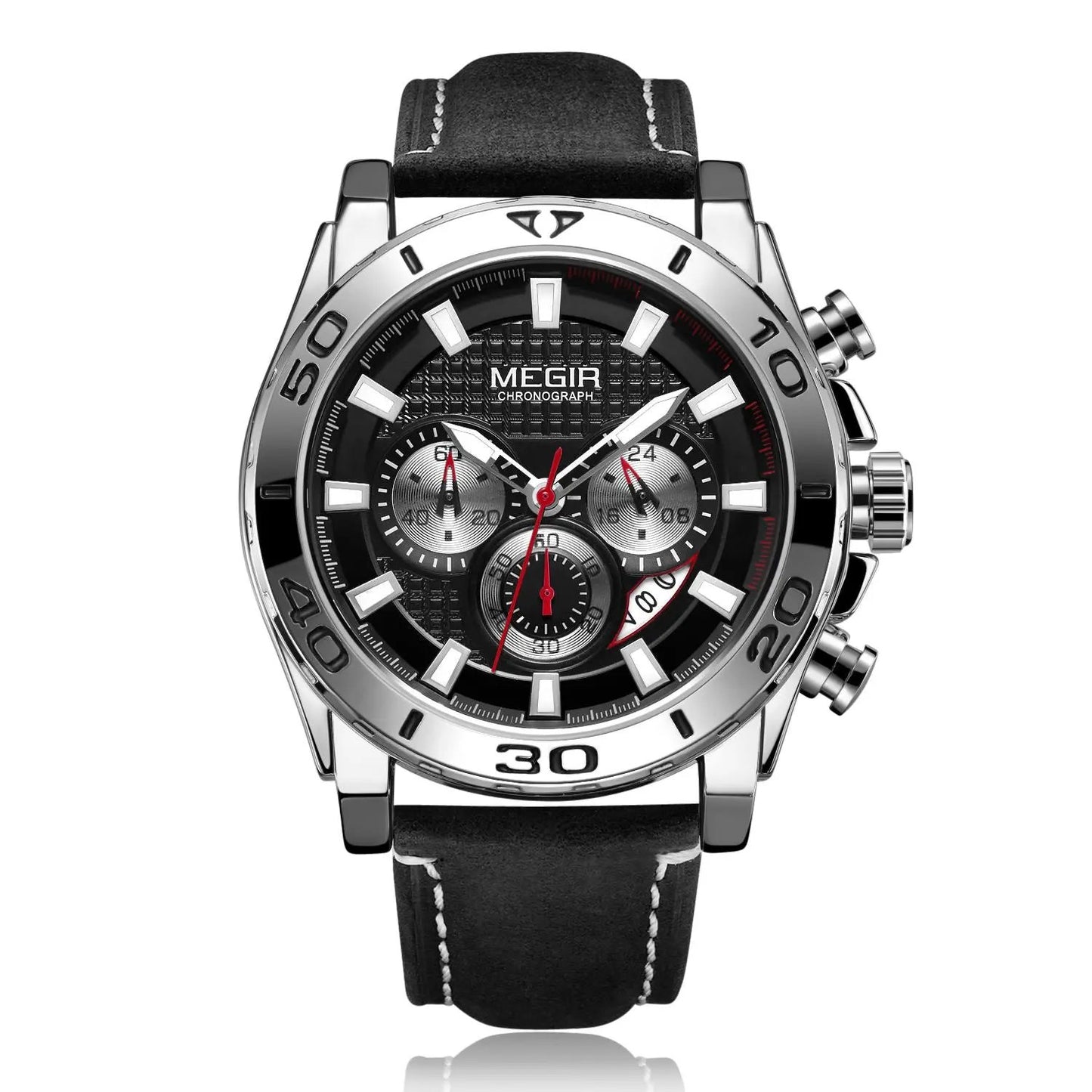 MEGIR Men Watches Brand Luxury Sports Quartz Chronograph Men's Army Military Wristwatch Leather Strap Male Clock Reloj Hombre 2094 by MEGIR WATCH GROUP