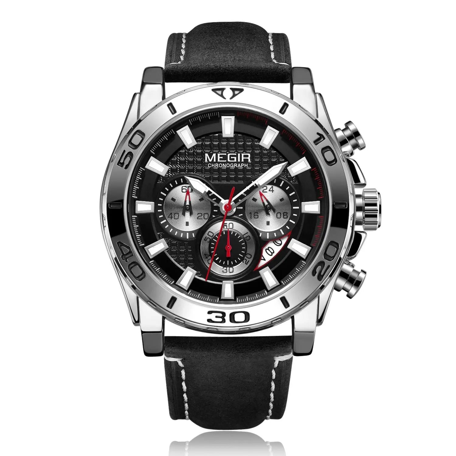 MEGIR Men Watches Brand Luxury Sports Quartz Chronograph Men's Army Military Wristwatch Leather Strap Male Clock Reloj Hombre 2094 by MEGIR WATCH GROUP