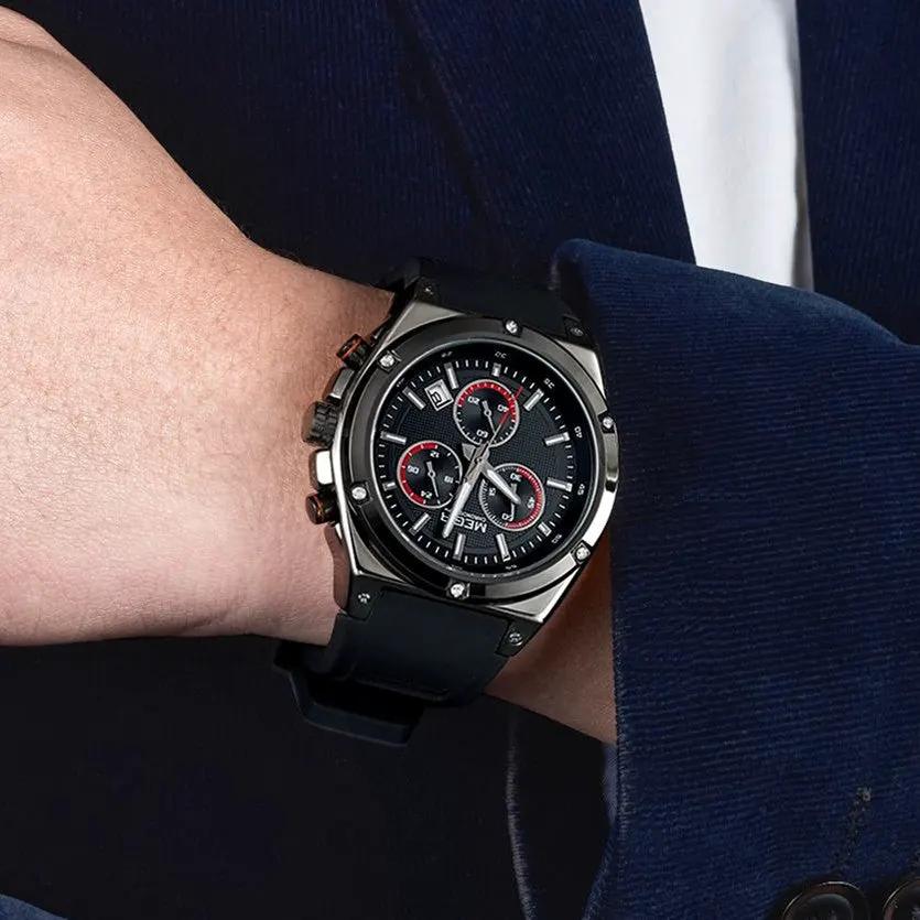 MEGIR Mens Watches Silicone Quartz Wrist Watch Chronograph Fashion Sport Business Wristwatch Luminous Male Clock Montre Homme 2073 by MEGIR WATCH GROUP