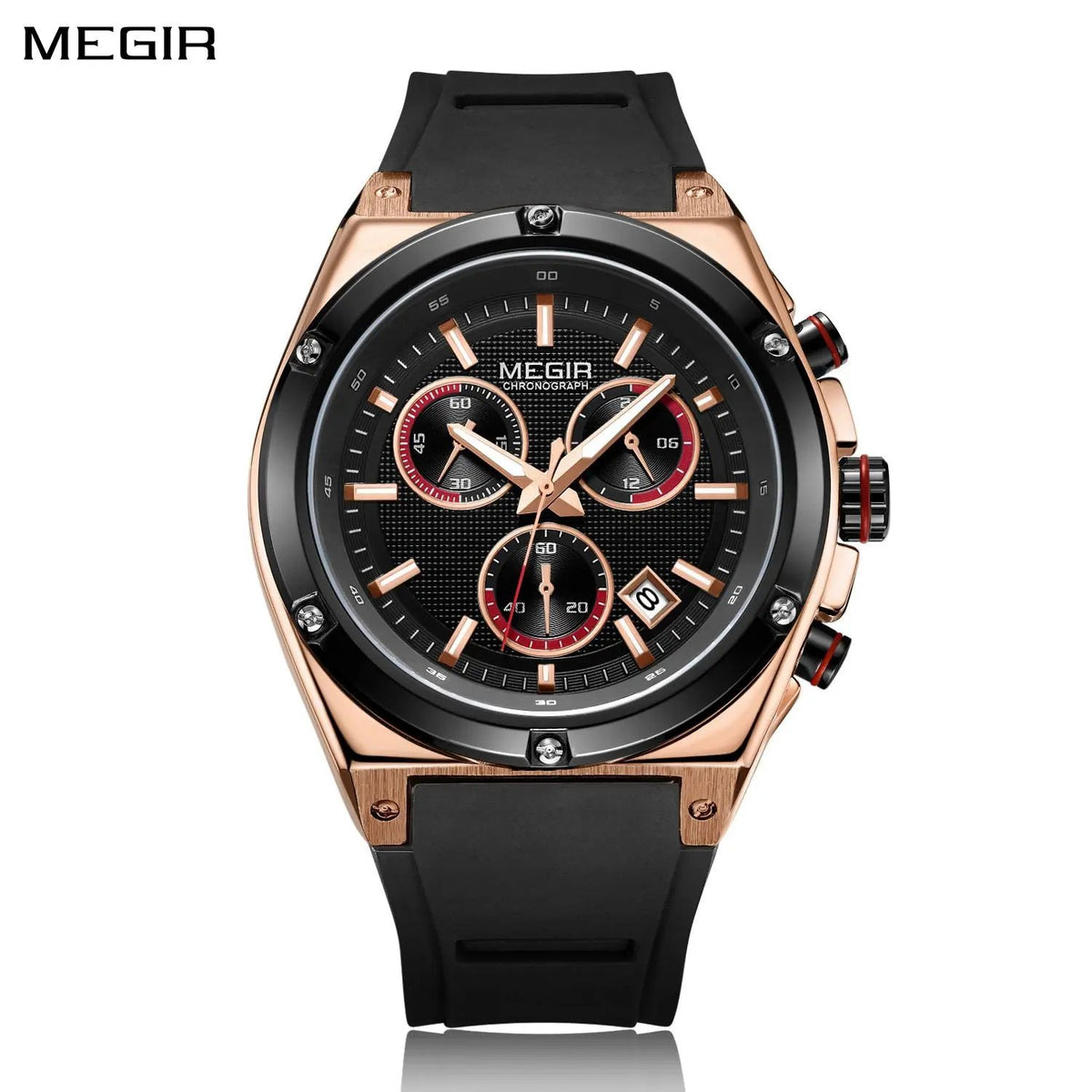MEGIR Mens Watches Silicone Quartz Wrist Watch Chronograph Fashion Sport Business Wristwatch Luminous Male Clock Montre Homme 2073 by MEGIR WATCH GROUP