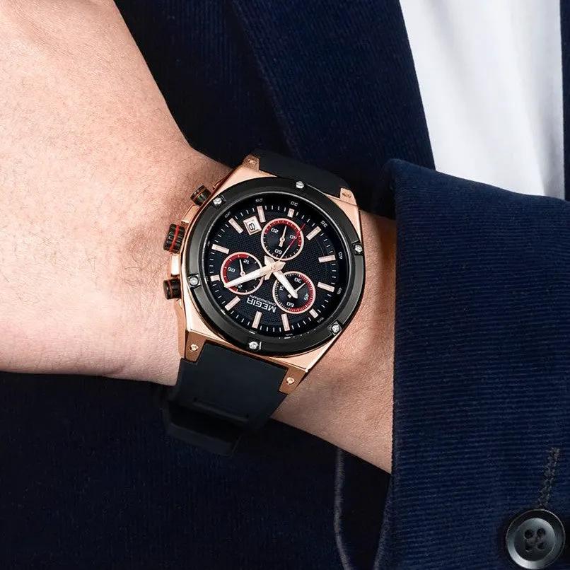 MEGIR Mens Watches Silicone Quartz Wrist Watch Chronograph Fashion Sport Business Wristwatch Luminous Male Clock Montre Homme 2073 by MEGIR WATCH GROUP