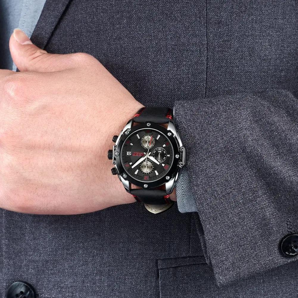 MEGIR Chronograph Men Business Watch Leather Strap Quartz Military Watch Clock Waterproof Date Clock Wristwatch Relogio Masculino 2074 by MEGIR WATCH GROUP