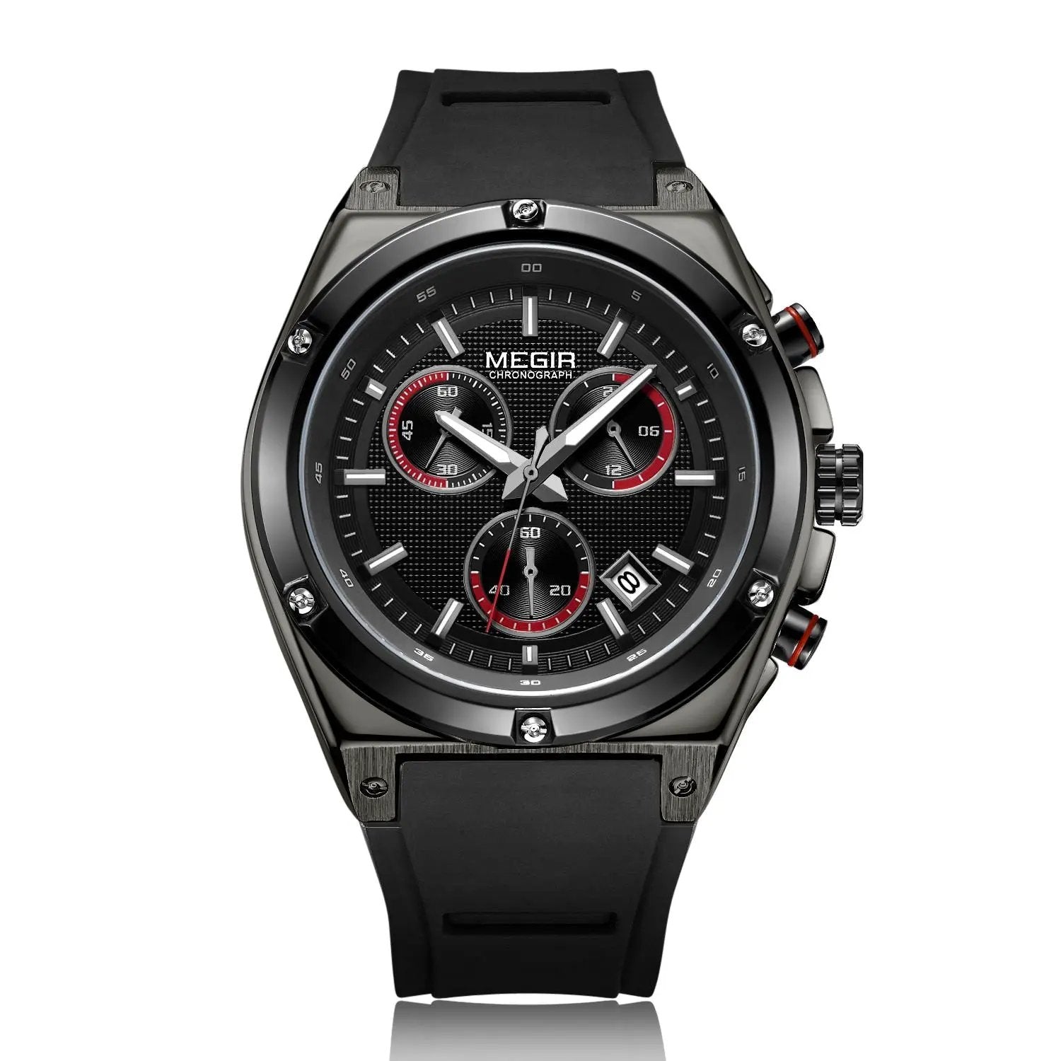MEGIR Mens Watches Silicone Quartz Wrist Watch Chronograph Fashion Sport Business Wristwatch Luminous Male Clock Montre Homme 2073 by MEGIR WATCH GROUP