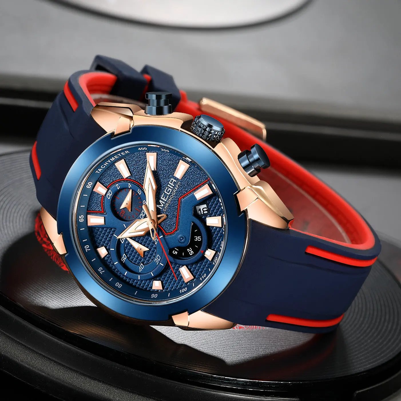 MEGIR Fashion Men's Watches Silicone Military Sport Watch Waterproof Date Chronograph Clock Wristwatch Relogio Masculino 2065 by MEGIR WATCH GROUP