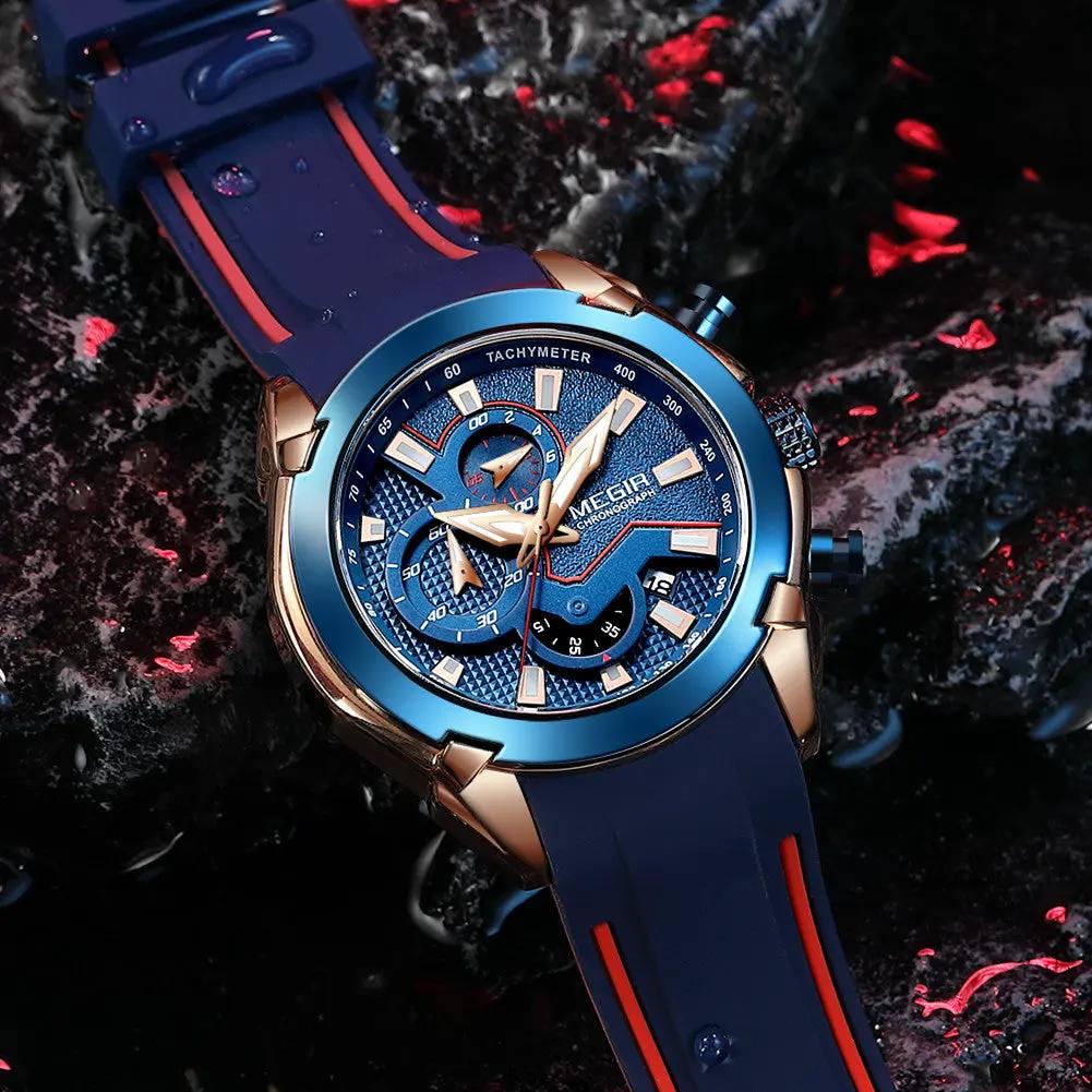 MEGIR Fashion Men's Watches Silicone Military Sport Watch Waterproof Date Chronograph Clock Wristwatch Relogio Masculino 2065 by MEGIR WATCH GROUP
