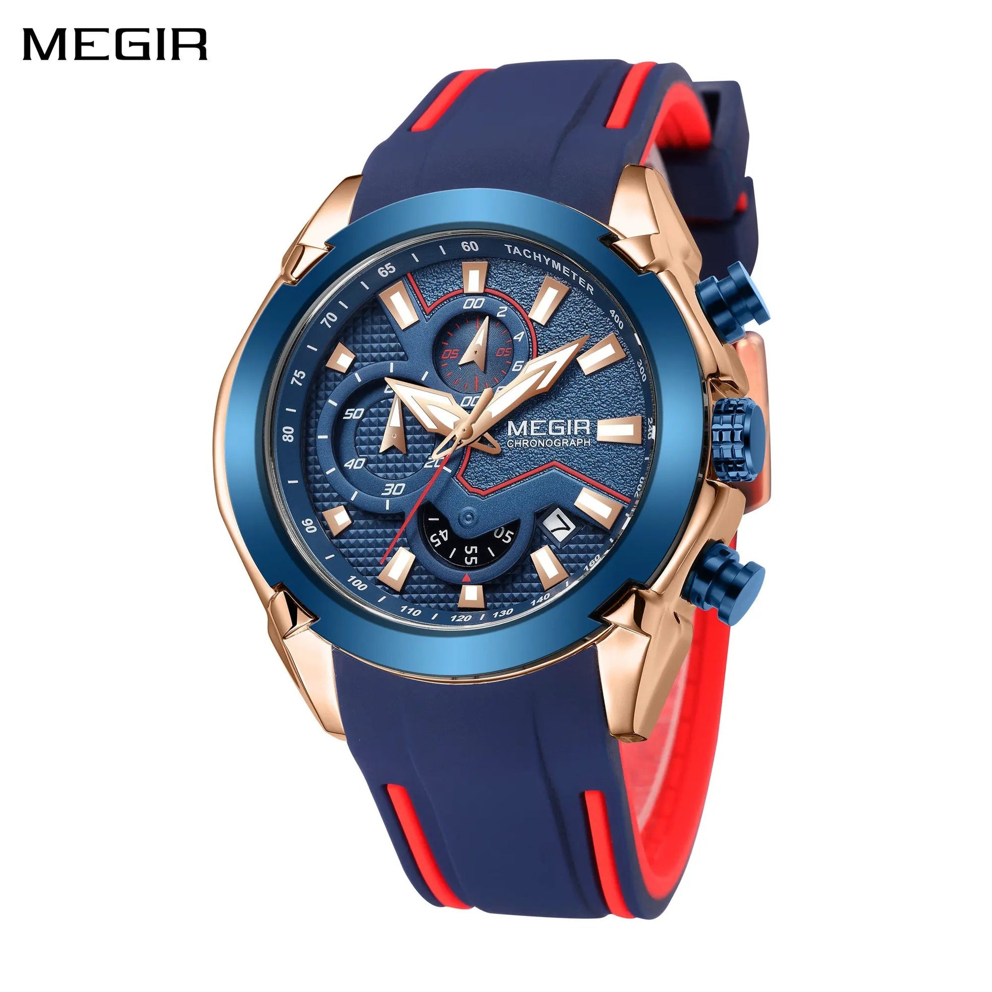 MEGIR Fashion Men's Watches Silicone Military Sport Watch Waterproof Date Chronograph Clock Wristwatch Relogio Masculino 2065 by MEGIR WATCH GROUP