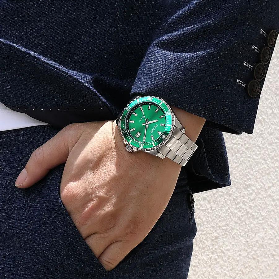 MEGIR Fashion Men Watches Top Luxury Stainless Steel Quartz Wristwatch Calendar Luminous Clock Large Dial Relogio Masculino 2064AG by MEGIR WATCH GROUP