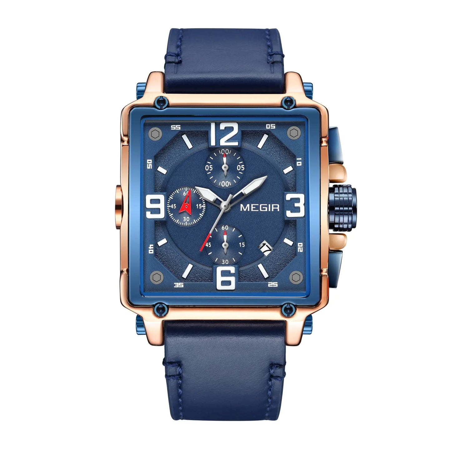 MEGIR Men Watch Top Brand Luxury Chronograph Quartz Watches Clock Waterproof Leather Strap Sport Military Wristwatch Relogio Masculino 2061 by MEGIR WATCH GROUP