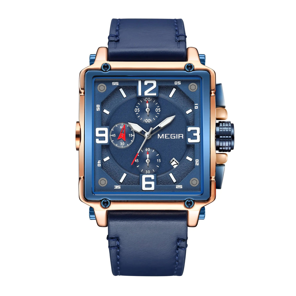 MEGIR Men Watch Top Brand Luxury Chronograph Quartz Watches Clock Waterproof Leather Strap Sport Military Wristwatch Relogio Masculino 2061 by MEGIR WATCH GROUP