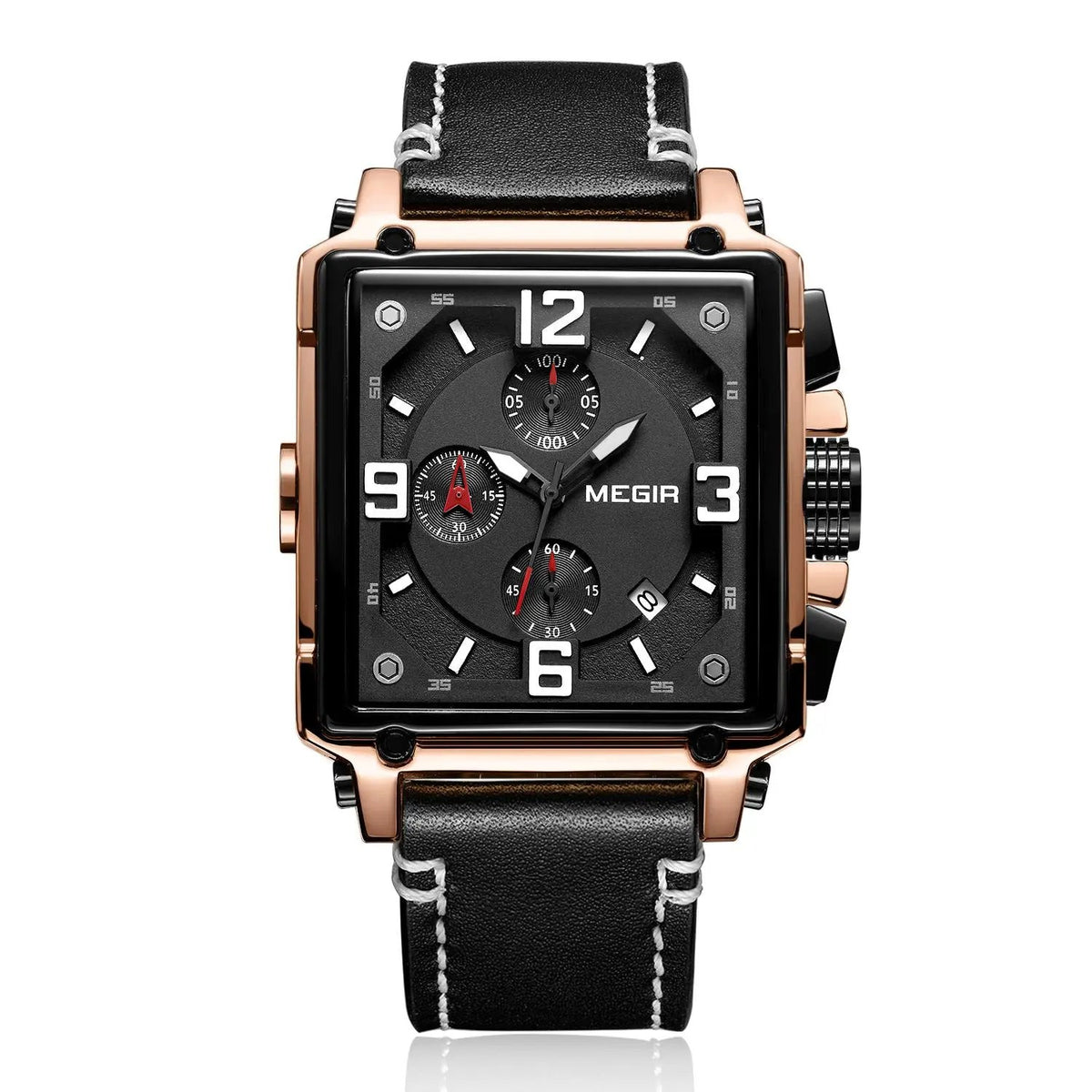 MEGIR Men Watch Top Brand Luxury Chronograph Quartz Watches Clock Waterproof Leather Strap Sport Military Wristwatch Relogio Masculino 2061 by MEGIR WATCH GROUP