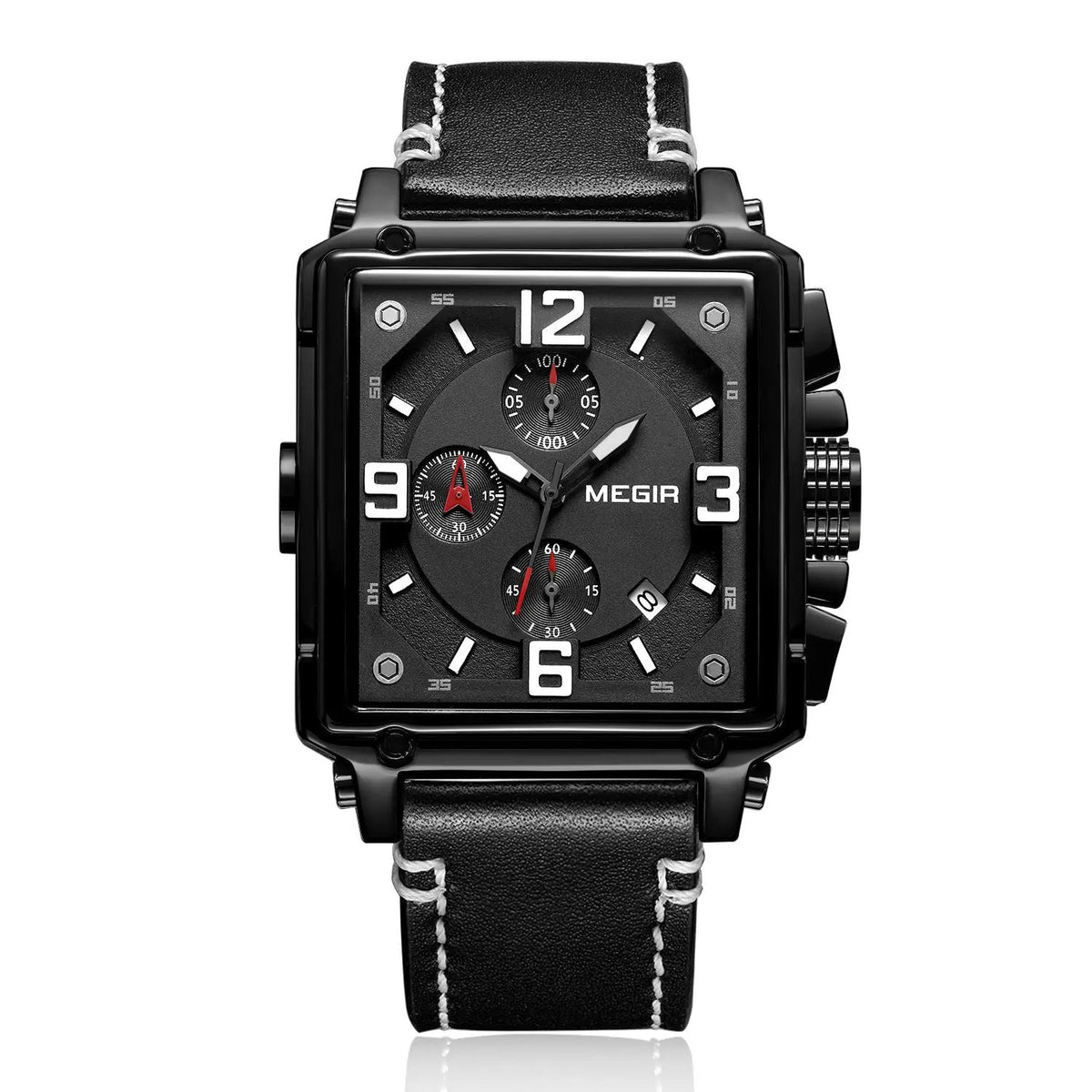 MEGIR Men Watch Top Brand Luxury Chronograph Quartz Watches Clock Waterproof Leather Strap Sport Military Wristwatch Relogio Masculino 2061 by MEGIR WATCH GROUP