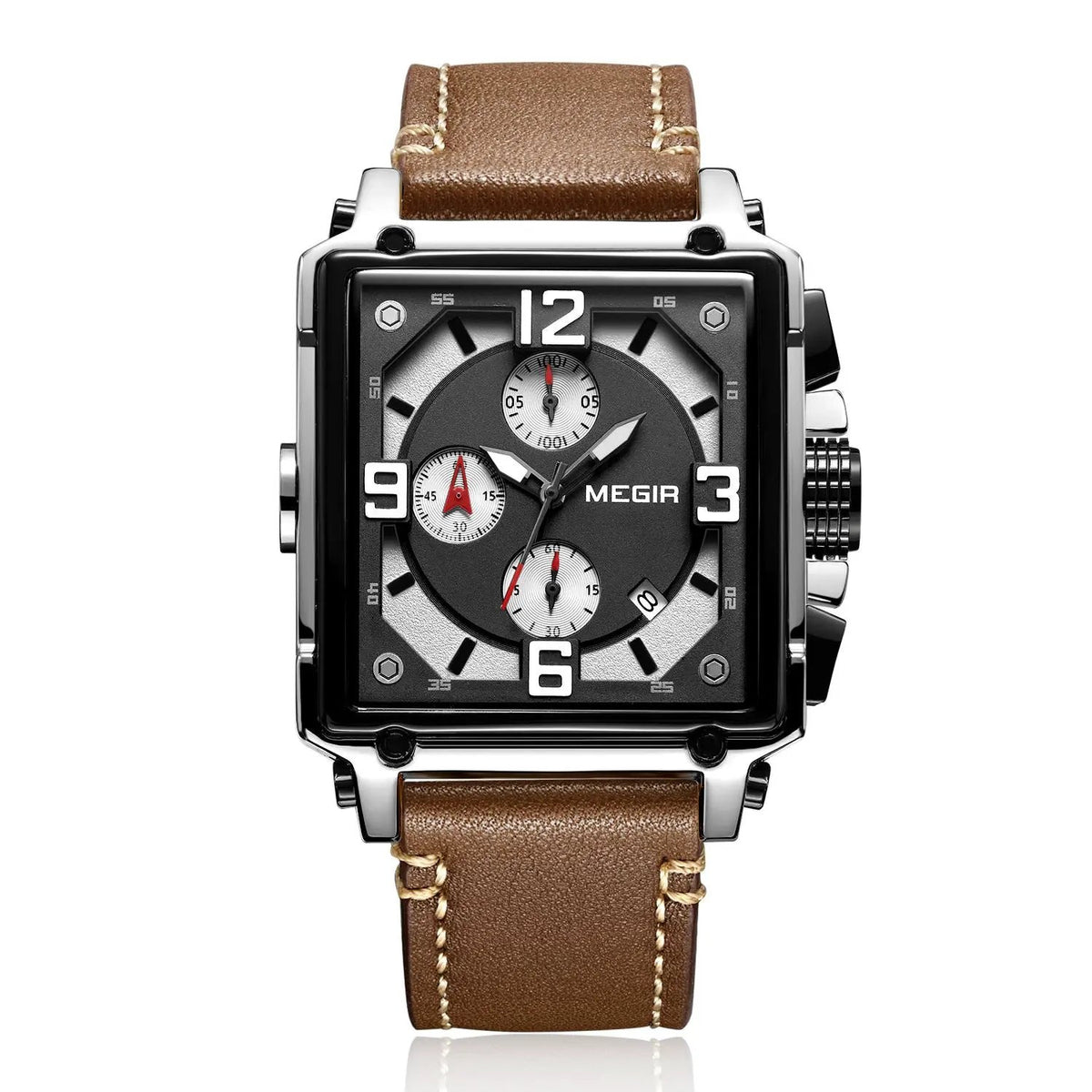 MEGIR Men Watch Top Brand Luxury Chronograph Quartz Watches Clock Waterproof Leather Strap Sport Military Wristwatch Relogio Masculino 2061 by MEGIR WATCH GROUP