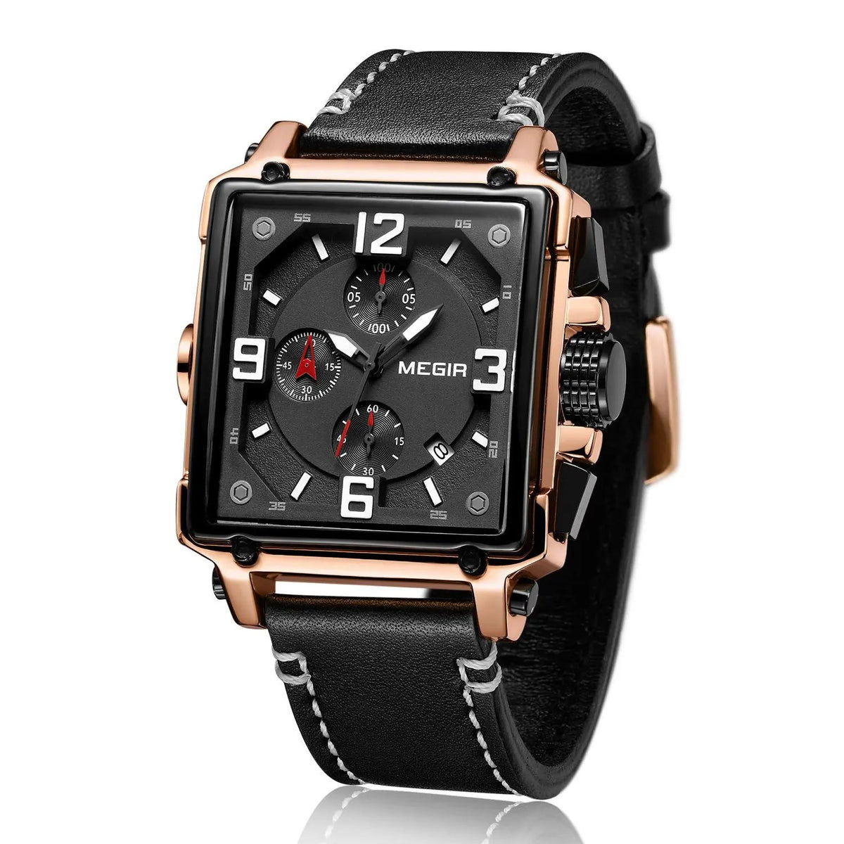 MEGIR Men Watch Top Brand Luxury Chronograph Quartz Watches Clock Waterproof Leather Strap Sport Military Wristwatch Relogio Masculino 2061 by MEGIR WATCH GROUP