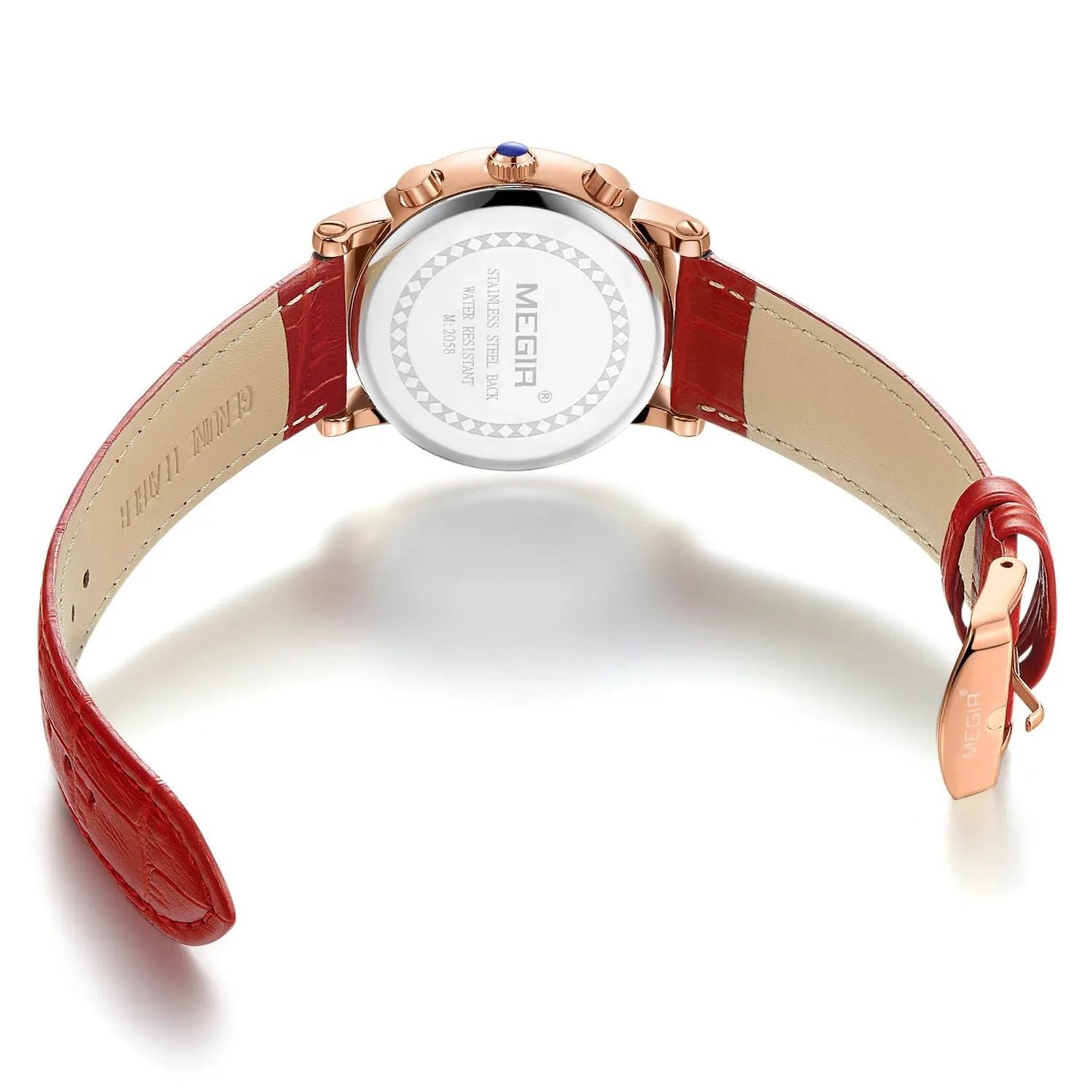 MEGIR Top Brand Quartz Watches for Women Leather Strap Ladies Casual Sport Wristwatch Chronograph Luxury Waterproof Female Clock 2058 by MEGIR WATCH GROUP