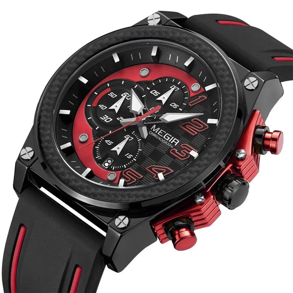 MEGIR Chronograph Sports Watch Men Silicone Military Watches Waterproof Date Clock Fashion Quartz Wristwatches Reloj Hombre 2051 by MEGIR WATCH GROUP