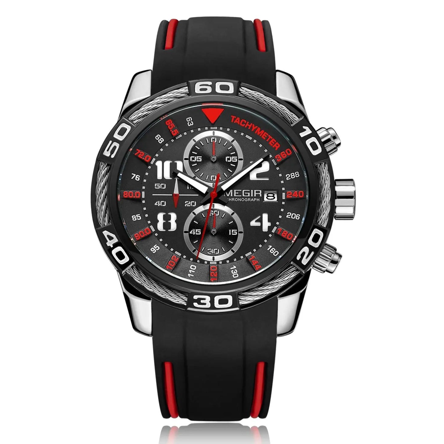 MEGIR Fashion Sports Watches for Men Luxury Quartz Casual Wristwatch Silicone Strap Man Chronograph Clock Relogio Masculino 2045 by MEGIR WATCH GROUP