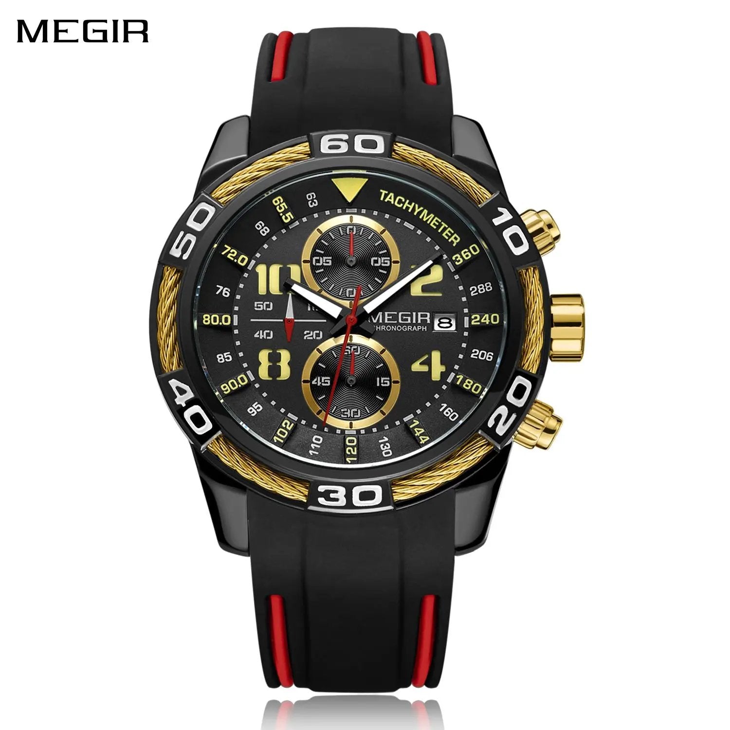 MEGIR Fashion Sports Watches for Men Luxury Quartz Casual Wristwatch Silicone Strap Man Chronograph Clock Relogio Masculino 2045 by MEGIR WATCH GROUP