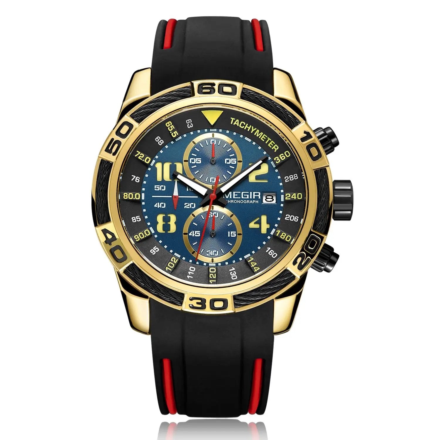 MEGIR Fashion Sports Watches for Men Luxury Quartz Casual Wristwatch Silicone Strap Man Chronograph Clock Relogio Masculino 2045 by MEGIR WATCH GROUP