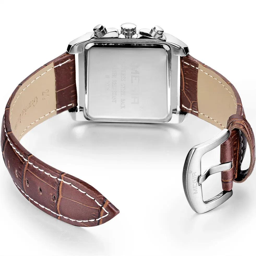 MEGIR Watch Men Business Wristwatch Rectangle Quartz Military Watches Waterproof Luminous Leather Strap Sport Casual Clock Reloj Hombre 2028 by MEGIR WATCH GROUP