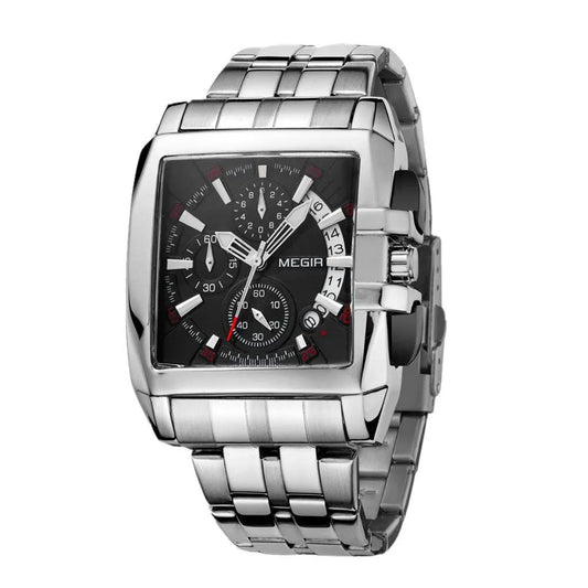 MEGIR Original Luxury Men Watch Stainless Steel Bracelet Quartz Military Wristwatch Business Watches Chronograph Big Dial Relogio Masculino 2018 by MEGIR WATCH GROUP