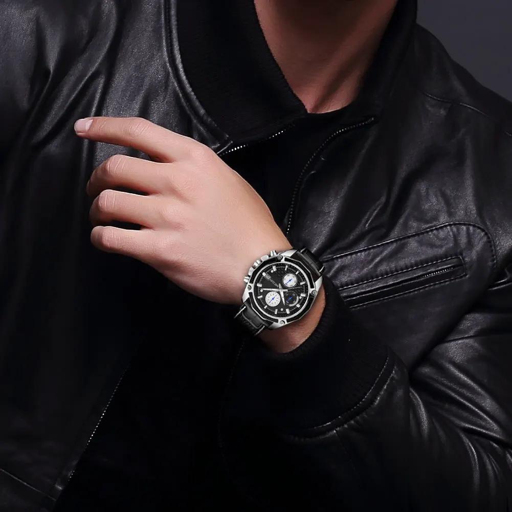 MEGIR Men's Watch Brand Luxury Casual Sport Watches Quartz Chronograph Leather Strap Waterproof Wristwatch Calendar Male Clock 2015 by MEGIR WATCH GROUP