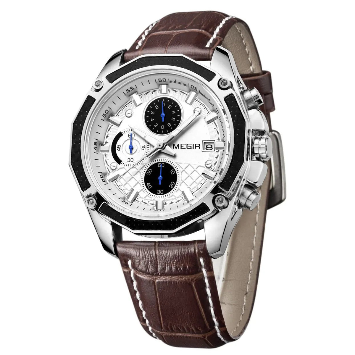 MEGIR Men's Watch Brand Luxury Casual Sport Watches Quartz Chronograph Leather Strap Waterproof Wristwatch Calendar Male Clock 2015 by MEGIR WATCH GROUP