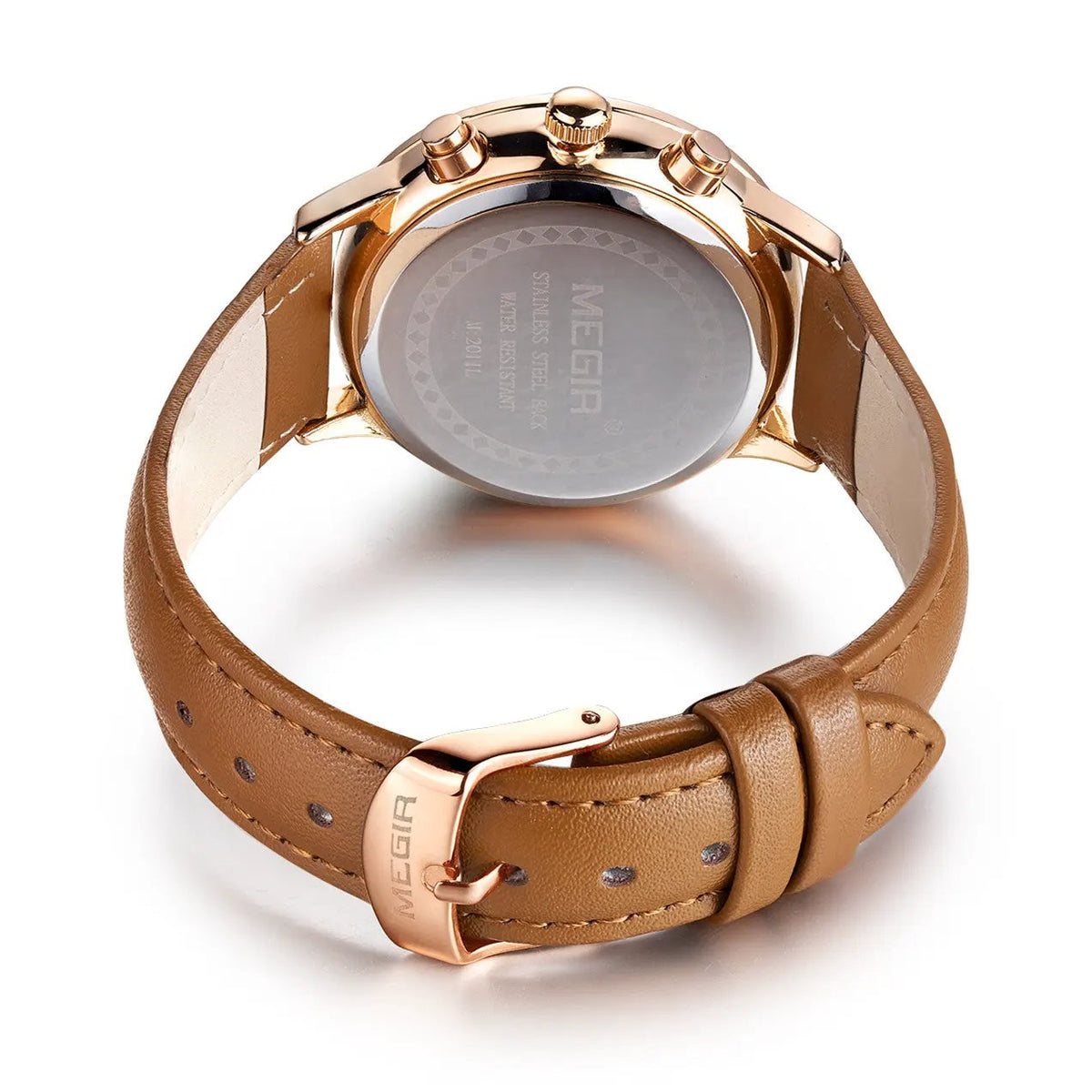 MEGIR Women Casual Watches Leather Strap Ladies Quartz Wristwatches Fashion Female Dress Clock Chronograph Relogio Feminino 2011 by MEGIR WATCH GROUP