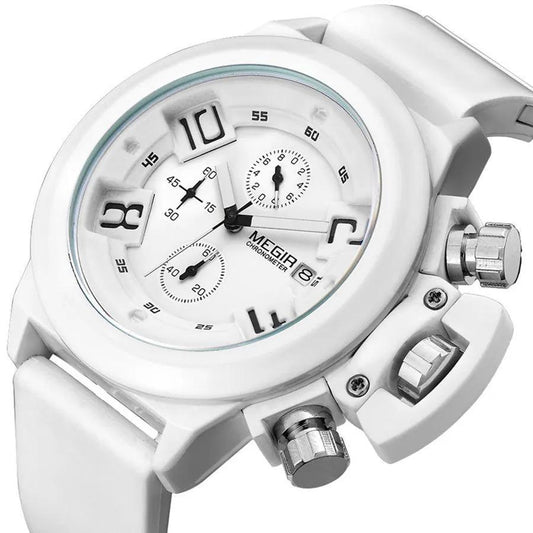 MEGIR Men Watches Luxury Fashion Sport Military Chronograph Luminous Date Quartz Wristwatch Clock Big Dial Relogio Masculino 2002 by MEGIR WATCH GROUP