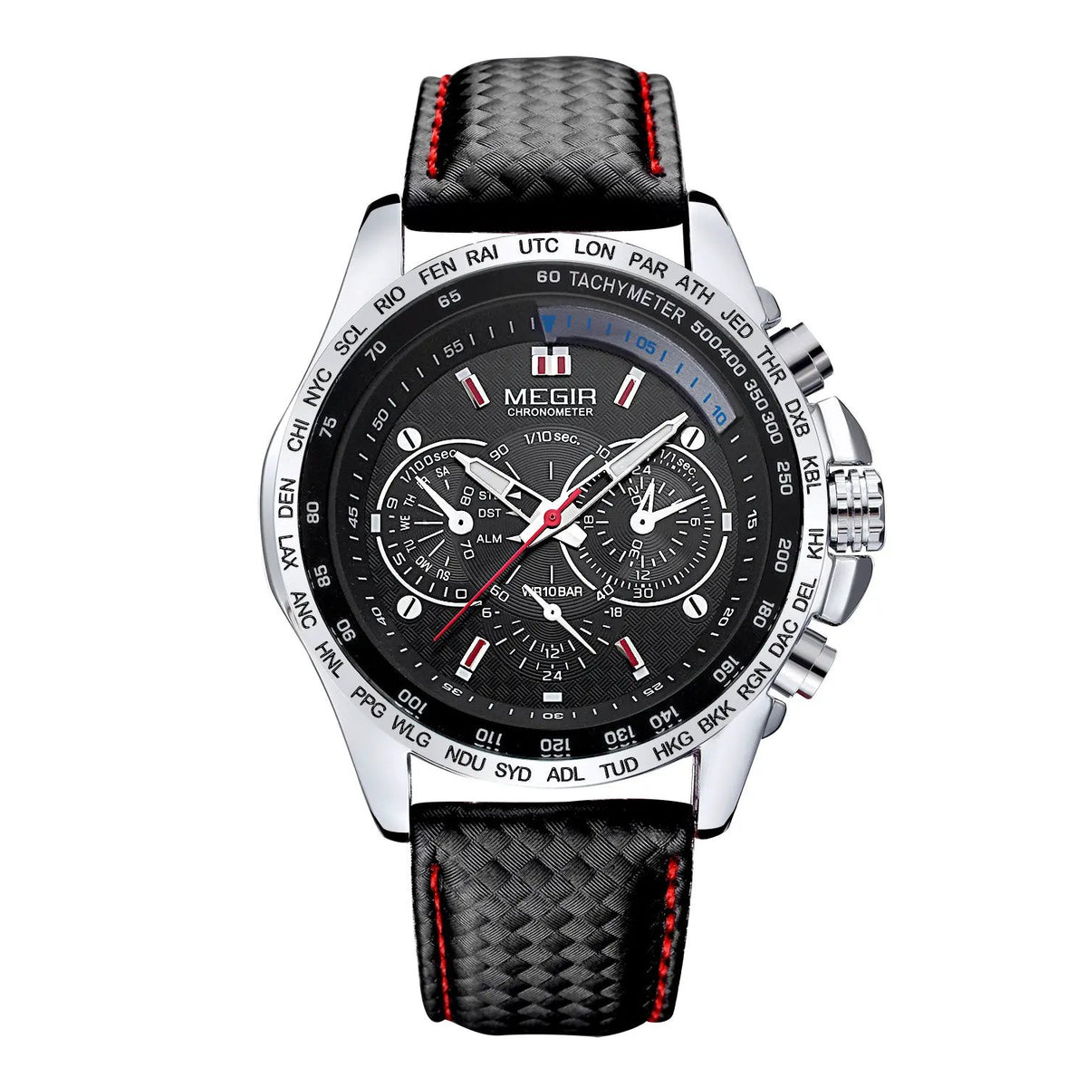 MEGIR Fashion Watches for Men Multifunction Sports Wristwatch Waterproof Quartz Watch Clock Leather Strap Relogio Masculino 1010 by MEGIR WATCH GROUP
