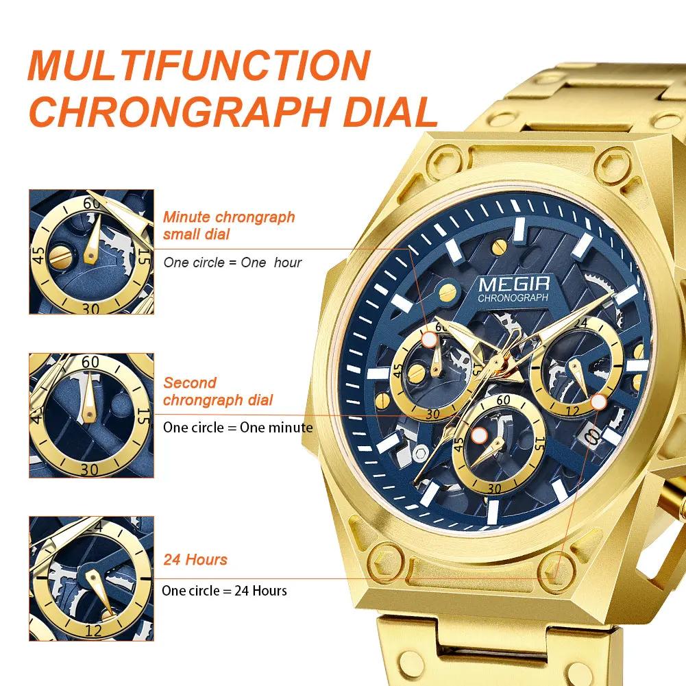 MEGIR Men's Watches Waterproof Sports Wristwatches Quartz Military Chronograph Luminous Male Clock Calendar Relogio Masculino 4220 by MEGIR WATCH GROUP