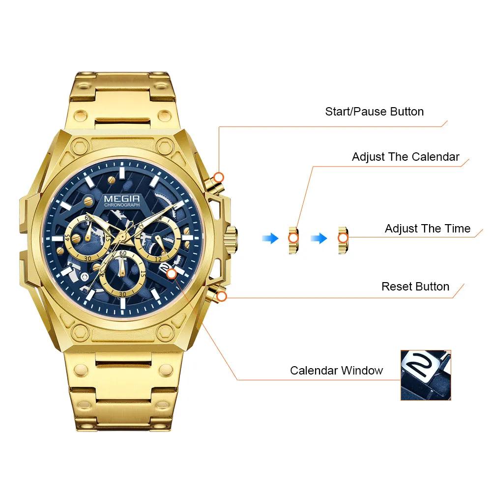 MEGIR Men's Watches Waterproof Sports Wristwatches Quartz Military Chronograph Luminous Male Clock Calendar Relogio Masculino 4220 by MEGIR WATCH GROUP