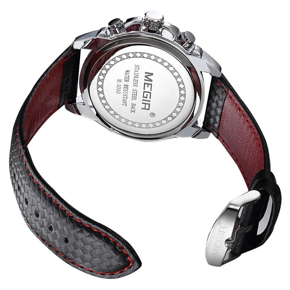 MEGIR Fashion Watches for Men Multifunction Sports Wristwatch Waterproof Quartz Watch Clock Leather Strap Relogio Masculino 1010 by MEGIR WATCH GROUP