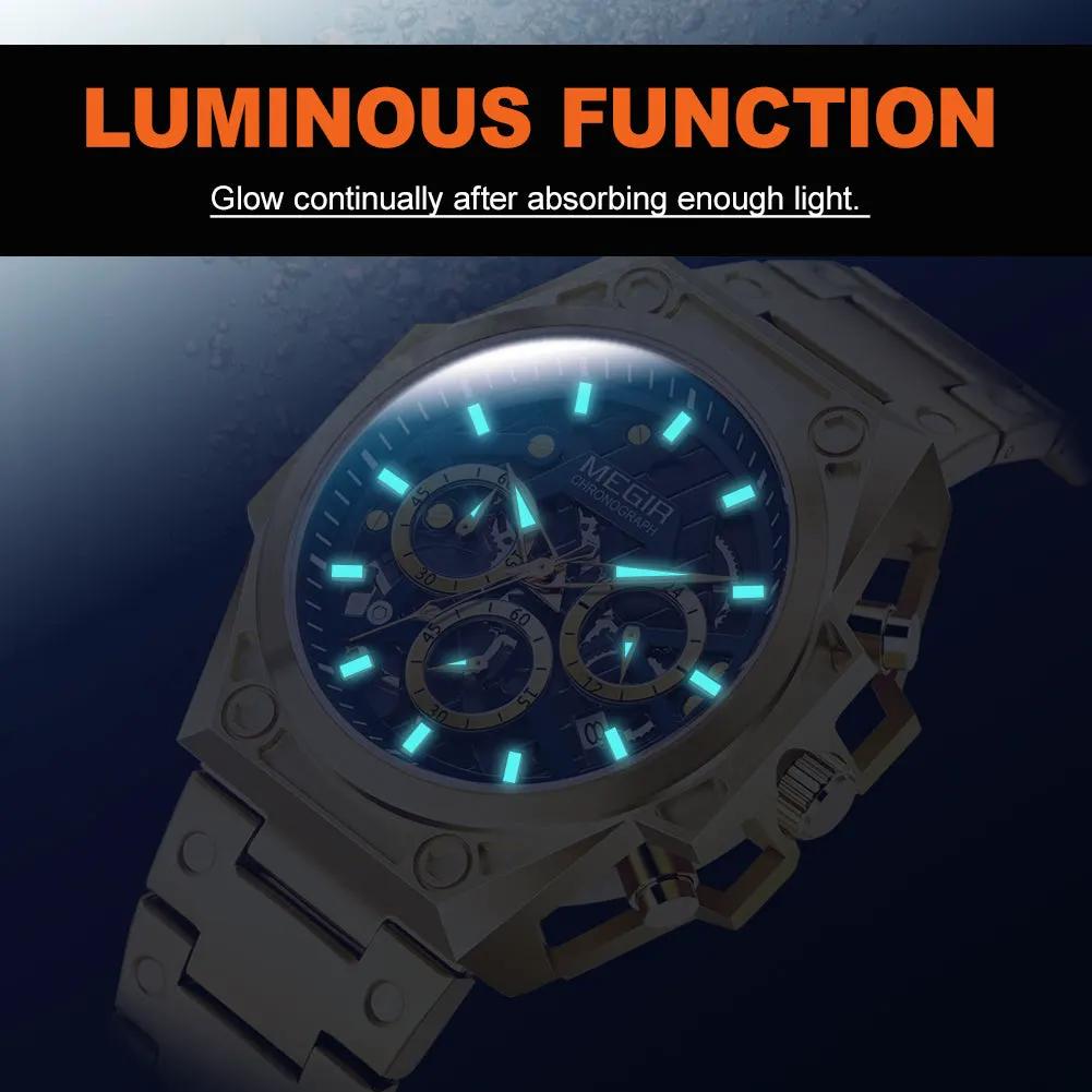 MEGIR Men's Watches Waterproof Sports Wristwatches Quartz Military Chronograph Luminous Male Clock Calendar Relogio Masculino 4220 by MEGIR WATCH GROUP
