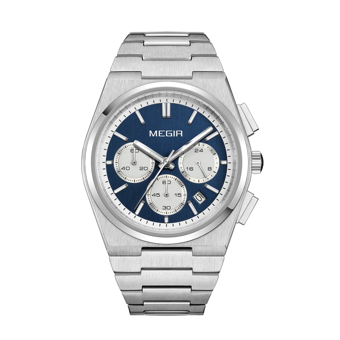 MEGIR Men's Business Watches Original Analogue Quartz Wrist Watch Luminous 5ATM Waterproof Steel Large Dial Clock Reloj Hombre 8402 by MEGIR WATCH GROUP