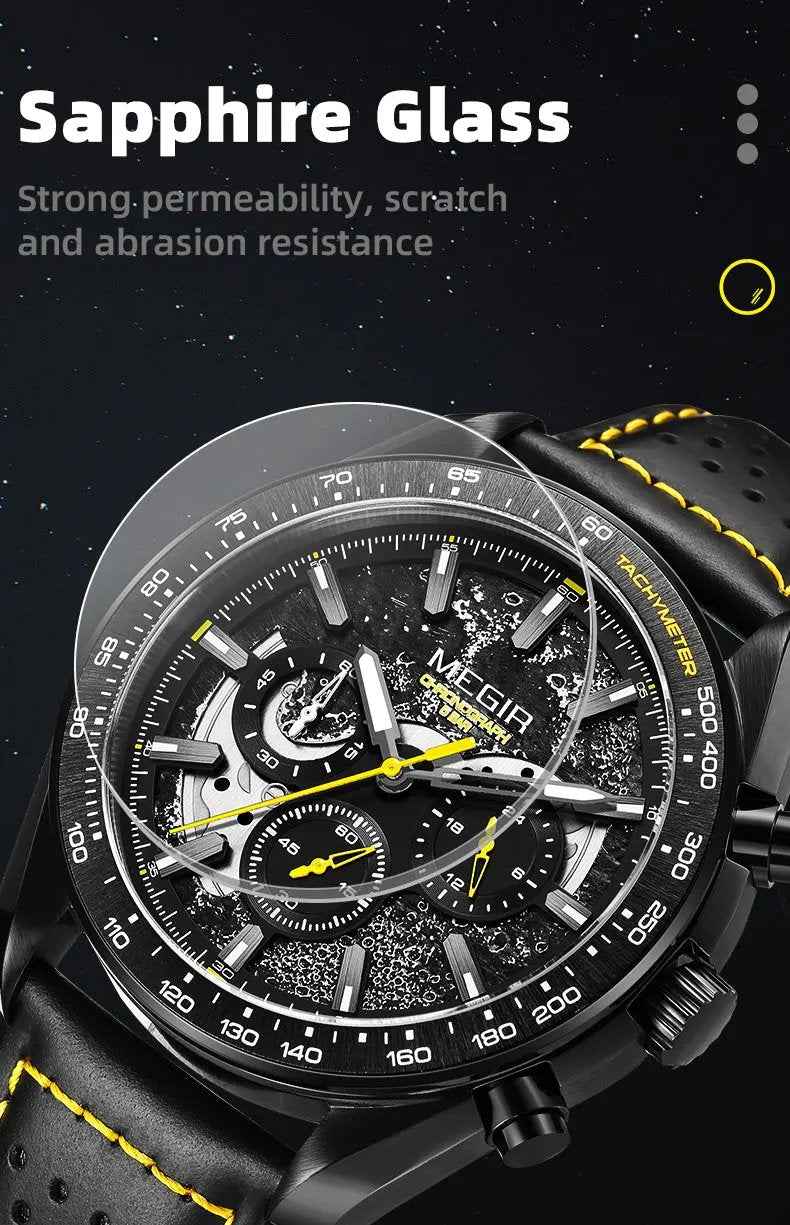 MEGIR Luxury Men's Business Casual Watches Leather Waterproof Quartz Chronograph Male Clock Wristwatch Relogio Masculino 8408 by MEGIR WATCH GROUP